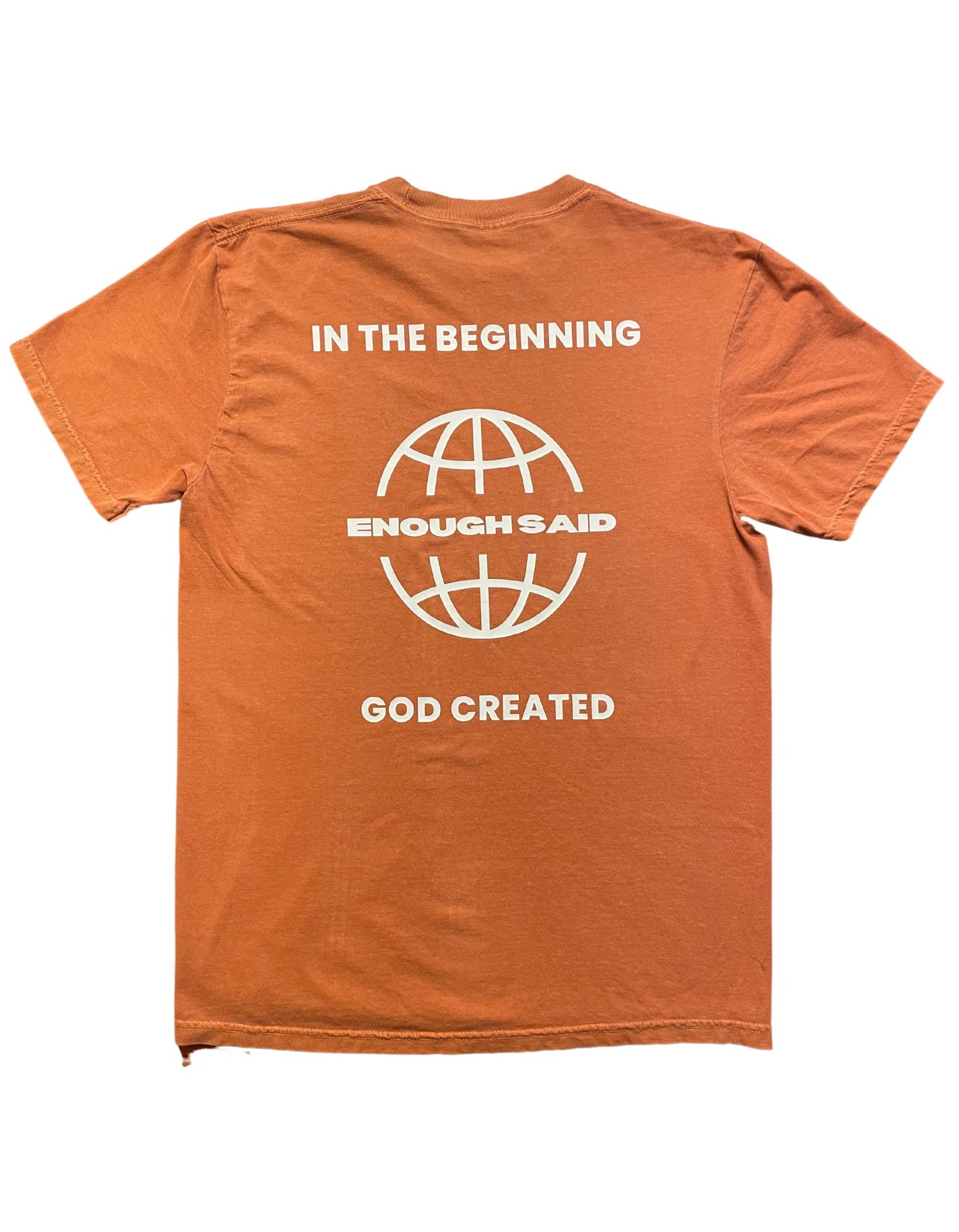 In The Beginning (Burnt Orange) - Heavyweight Tee - Good Fruit Productions