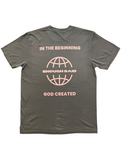 In The Beginning (Graphite) - Heavyweight Tee - Good Fruit Productions