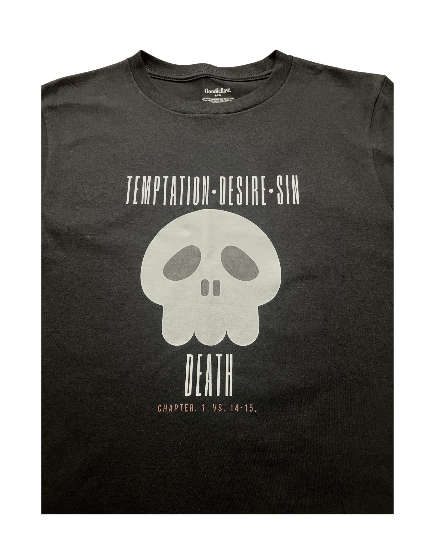 James 1:14-15 (Black) - Tee - Good Fruit Productions